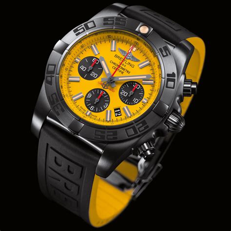 breitling blacksteel chronomat 44 limited edition men's chronograph watch|Breitling Chronomat 44 diamond bezel.